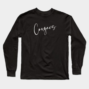 Cougars Script Typography Team Name Long Sleeve T-Shirt